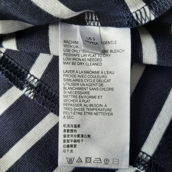 MAEVE Anthropologie Structured Off-The-Shoulder Top Blue & White Sz S Flawed - Picture 14 of 16